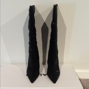Aldo Taylah Shimmering Black Heeled Boots